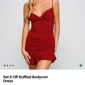 Sexy Red Ruched Mini Dress NWT